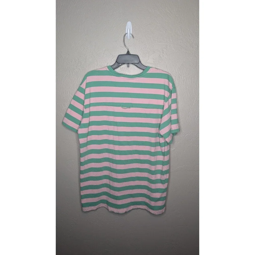 Disney Mens XLarge Our Universe Gree Pink Striped Ariel Little Mermaid T Shirt